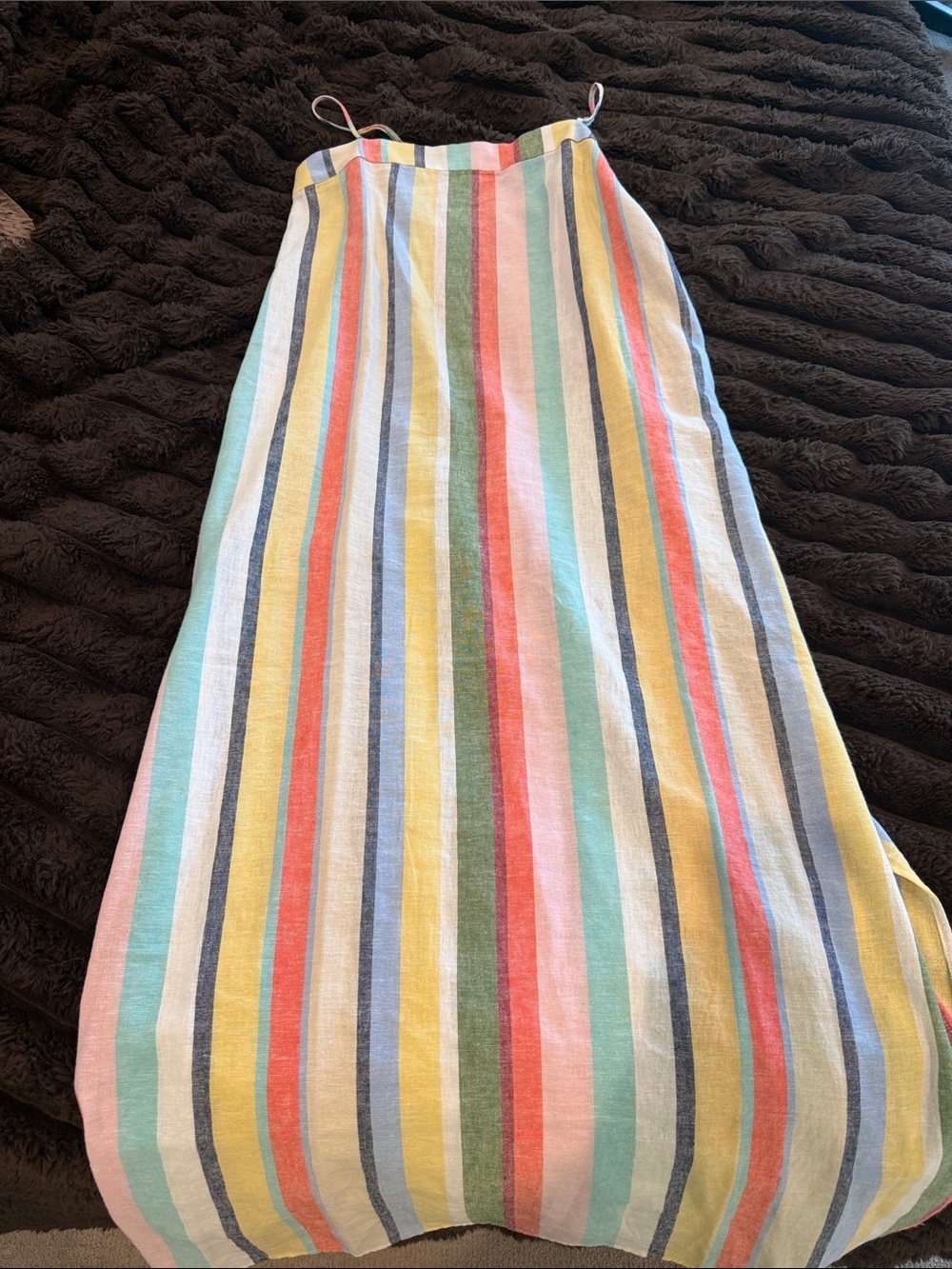 LOFT Multicolor Vertical Stripe Maxi dress in Coral, Yellow, Mint, Navy, Cream
